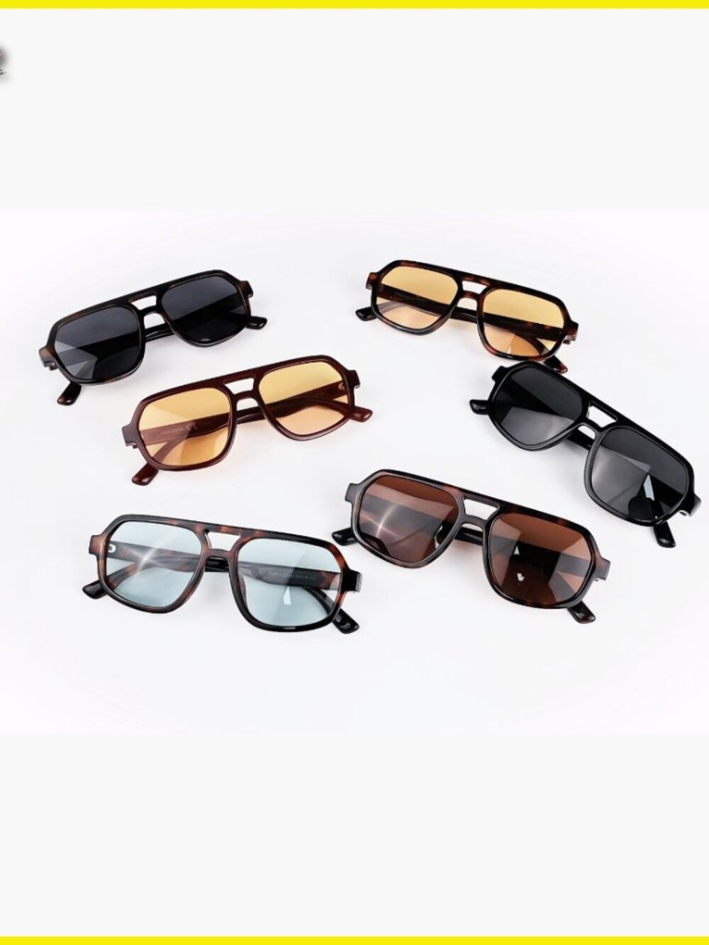 Retro Aviator Sunglasses Polarized Oversized Square Frame Vintage 70s Style - Picture 6 of 7